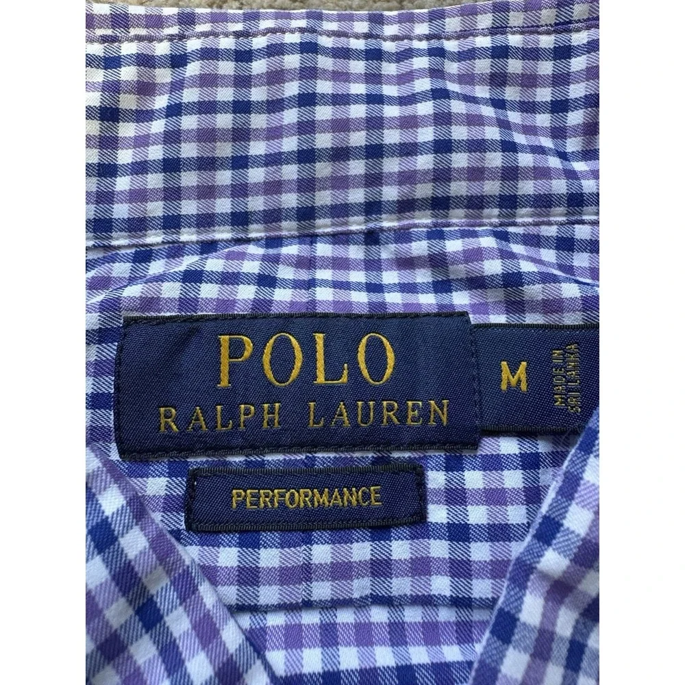 Polo Ralph Lauren Mens Medium Plaid Button Down Shirt Lightweight Performance - Picture 3 of 7